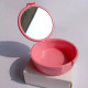 Cap storage container with a mirror, pink